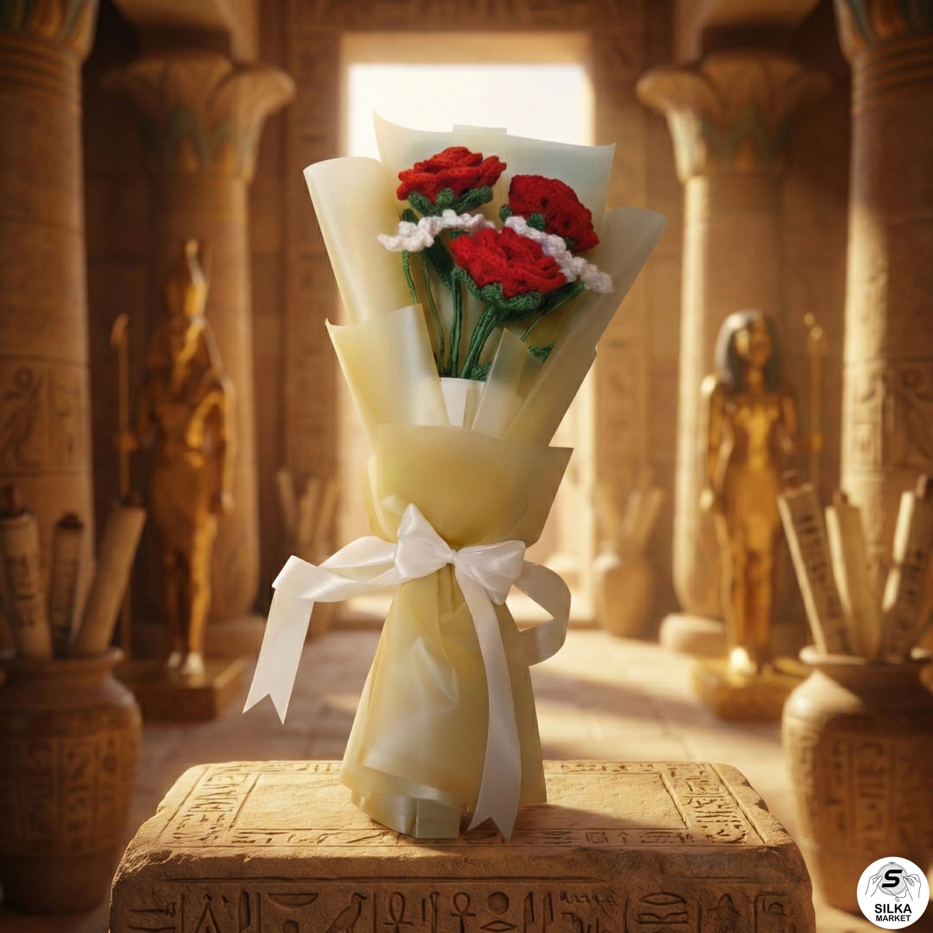 Red Egyptian flowers with Baby flowers