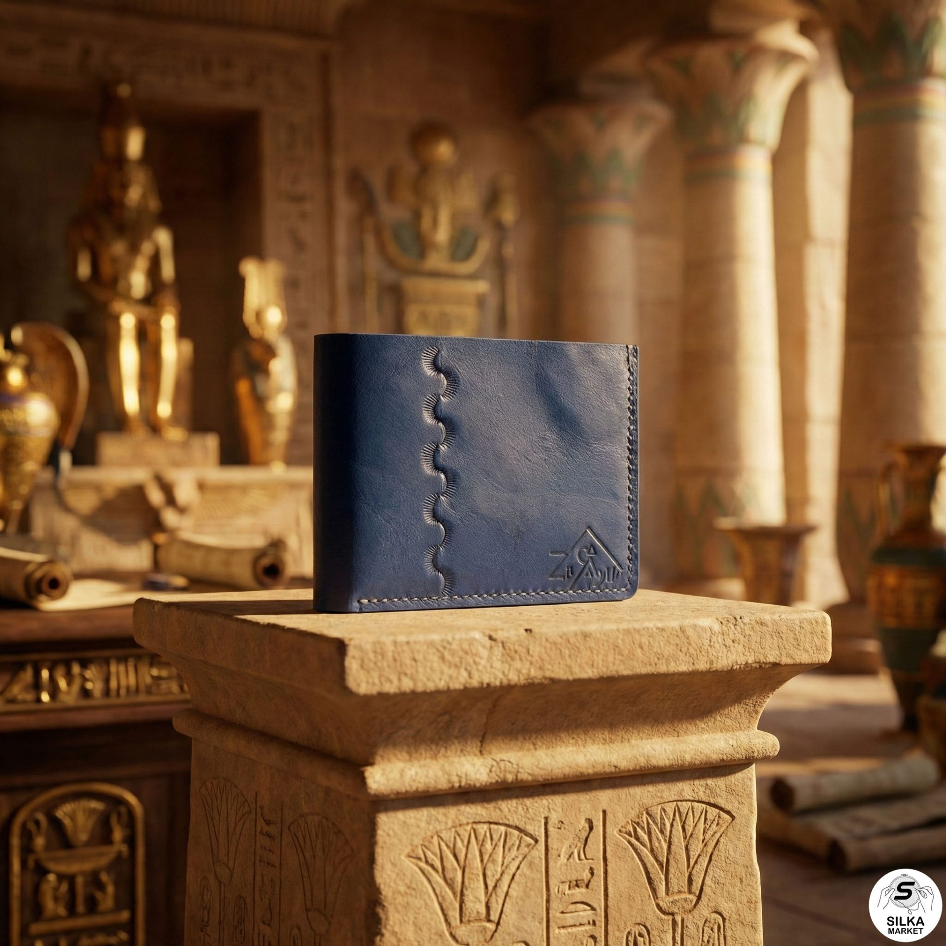 Classic, modern wallet in distinctive blue